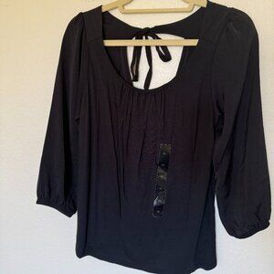 Banana Republic NWT Flowy tie-back Elastic cuffs Black